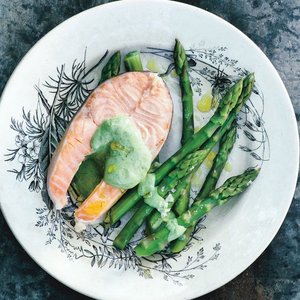 Poached Arctic Char with Basil-Tarragon Mayonnaise