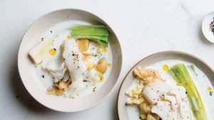 Poached Cod With Potatoes and Leeks