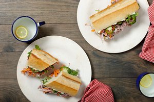 Pork Banh Mi with Quick-Pickled Radishes and Carrots