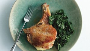Pork Chops Saltimbocca with Sautéed Spinach