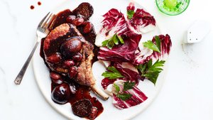 Pork Chops With Fig and Grape Agrodolce