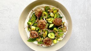 Pork Meatballs and Cucumber Salad