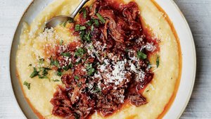 Pork Ragu Over Creamy Polenta