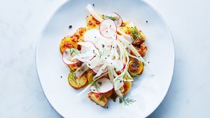 Potatoes with Fennel and Radish Salad