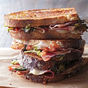 Pressed Coppa Sandwiches with Broccoli Rabe Pesto