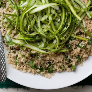 Quinoa and Asparagus Salad with Mimosa Vinaigrette