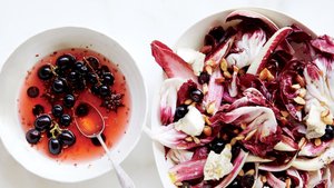 Radicchio Salad with Pickled Grapes and Goat Cheese