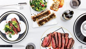Rib Eye With Bone Marrow and Radish Salad