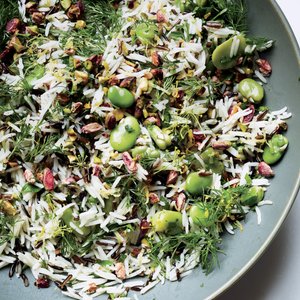 Rice Salad with Fava Beans and Pistachios
