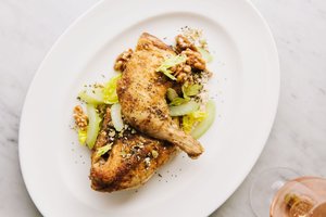 Roast Half Chicken with Cashew Tarator and Celery