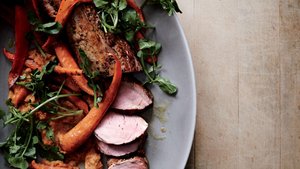 Roast Pork Tenderloin with Carrot Romesco