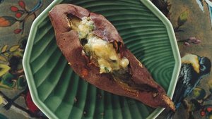 Roasted Japanese Sweet Potatoes with Scallion Butter