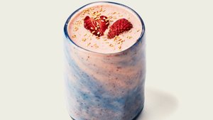 Roasted Strawberry and Tahini Buttermilk Shake