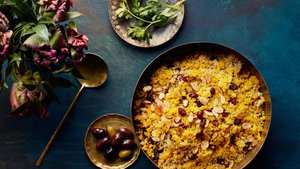 Saffron Quinoa with Dried Cherries and Almonds