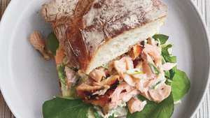 Salmon Salad Sandwiches on Ciabatta