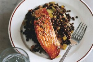 Salmon with Lentils and Mustard-Herb Butter (_Saumon aux Lentilles_)