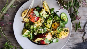 Savory Peach and Cucumber Salad