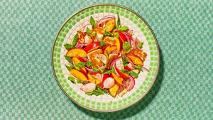 Seared Halloumi Cheese and Nectarine Salad