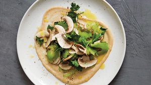 Shaved Mushroom, Celery, and Sesame Salad