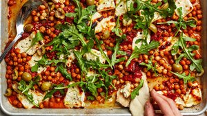 Sheet-Pan Feta With Tomatoes and Chickpeas