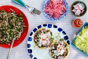 Shredded Beef Tostadas with Chiles and Lime
