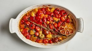 Slow-Cooked Cherry Tomatoes With Coriander and Rosemary