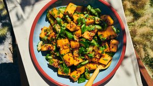 Smashed Cucumber and Melon Salad