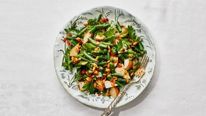 Smashed Green Beans With Lemony Sumac Dressing