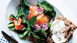 Smoked Salmon Breakfast Salad with Crispbread