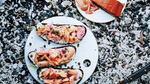 Smoked Salmon Tartines with Fried Capers
