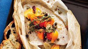 Sole _en Papillote_ with Tomatoes and Olives
