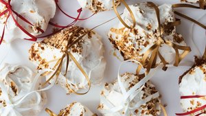 Spiced Almond Praline Meringues