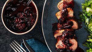 Spiced Pork Tenderloin with Cherry-Thyme Pan Sauce
