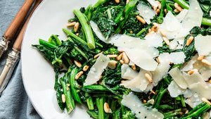 Spicy Broccoli Rabe with Parmesan and Pine Nuts