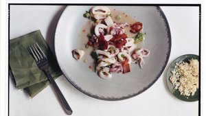 Spicy Calamari with Bacon and Scallions