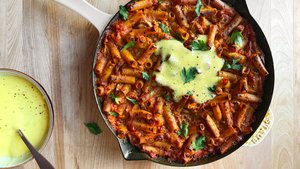 Spicy Tomato–Tuna Noodle Skillet Casserole With Aioli