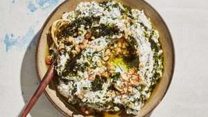 Spinach-Yogurt Dip With Sizzled Mint