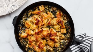 Spring Greens and Leek Gratin | Epicurious