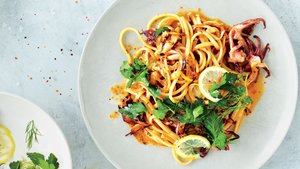 Squid and Fennel Pasta with Lemon and Herbs