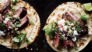 Steak Tacos with Cilantro-Radish Salsa