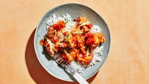 Sticky and Spicy Baked Cauliflower