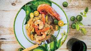 Stir-Fried Rice Noodles with Shrimp and Adobo (Pansit Bihon Guisado)
