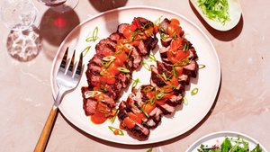 Strip Steak With Umami Butter Sauce