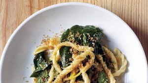 Strozzapreti with Spinach and Preserved Lemon