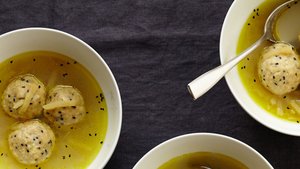 Stuffed Matzo Ball Soup With Chicken and Apples