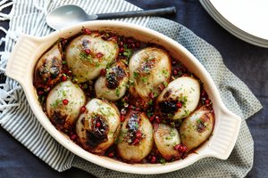 Stuffed Onions With Spiced Lamb and Pomegranate