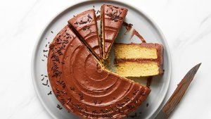 Super-Moist Yellow Cake With Rich Chocolate Frosting