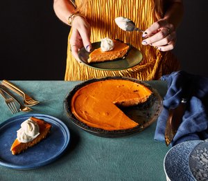 Sweet Potato–Miso Pie with Chocolate-Sesame Crust