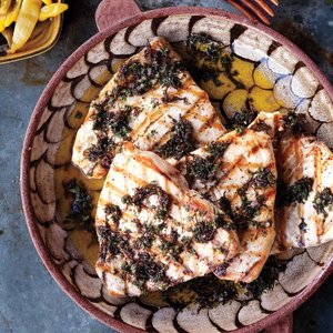 Swordfish with Seaweed Salsa Verde