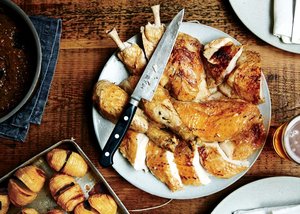 Thyme-and-Garlic Roast Chickens